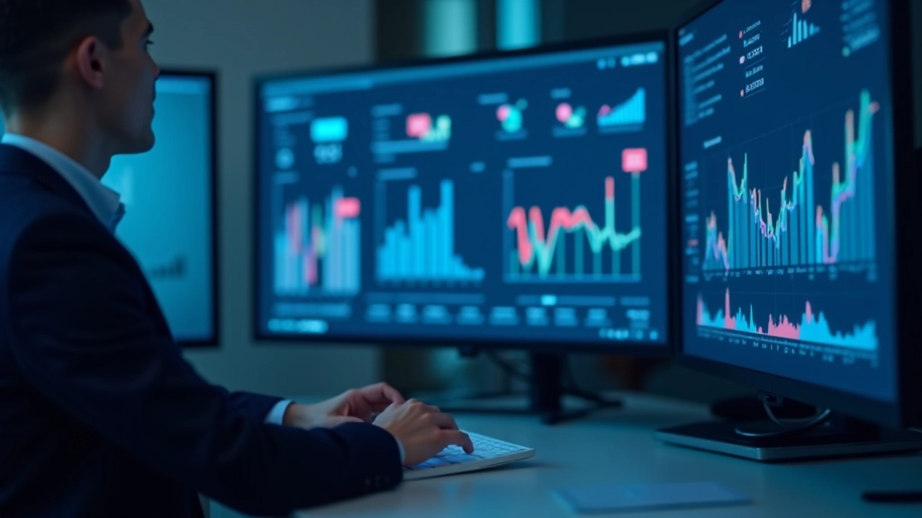 Tableau de bord analytique montrant des graphiques et indicateurs de marché